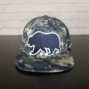 Pit Bull Mens Hat Snap Back Blue Y2K Embroidered California Streetwear Gorpcore